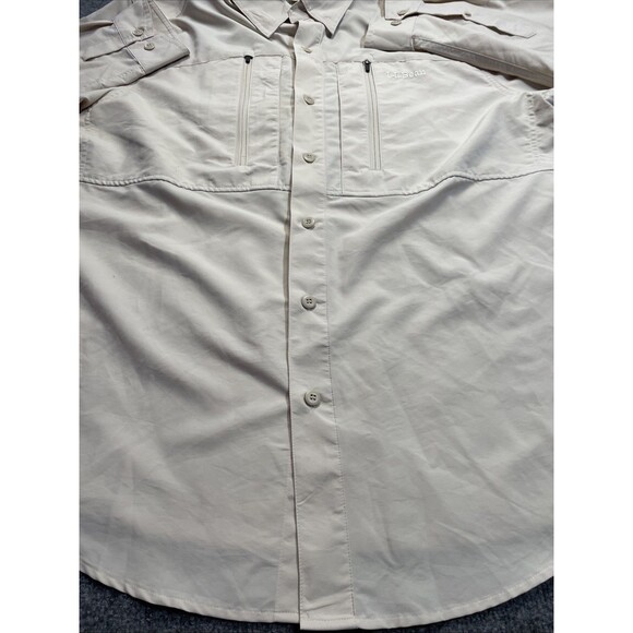 LL Bean Shirt Mens Large Khaki No Fly Zone Vented Roll Tab Sleeve Gorpcore Lg - Picture 6 of 16